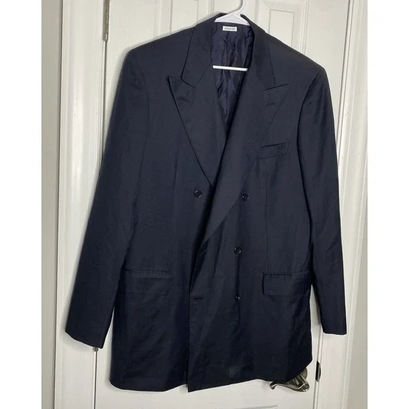 Brioni Men's Super 150s 100% Wool Suit Jacket Black Size 44 L‎ *read*